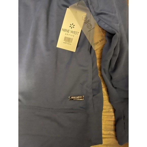 Nine West Active Blue Hoodie Jacket Top Zip Up Size Small NWT $68. - Picture 3 of 4